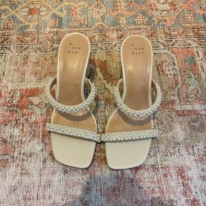 Target Pearl Audra Mule Heels - A New Day in Cream